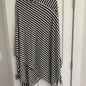 Turtleneck Poncho with Fringe